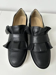 Mocassins derbies Geox respira cuir noir irisé 38 proche neuf confort - Imagen 1 de 8