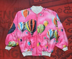 Vintage Head Hot Air Balloons Made In West Germany Unisex Rose Bomber Jacket - Picture 1 of 12