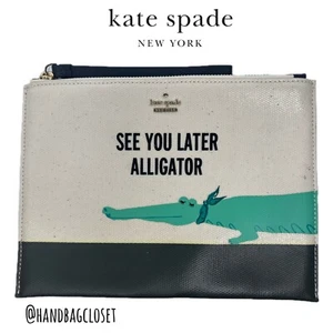 Kate Spade Alligator Crocodile See You Later Swamp Florida Wristlet Bag - Picture 1 of 7
