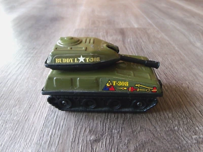 VINTAGE BUDDY L T-308 ARMY MILITARY METAL PLASTIC JAPAN TOY TANK 4 INCH LONG - Image 1 of 4