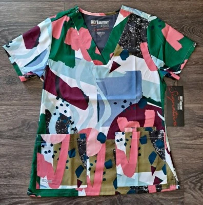 Women's Multicolored Grey's Anatomy Scrub Top in Size Small Sku #16 - Image 1 of 4