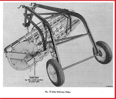 Cosechadora IH International Nº 15 Entrega Lateral Rueda Accionada Tirar Heno Rastrillo Manual Foto 1 de 4