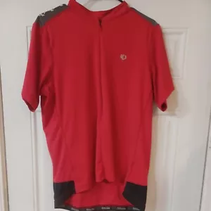 Pearl Izumi Mens Red Black 3/4 Zip Front Bicycle Shirt Top Size Sz XL EUC - Picture 1 of 12