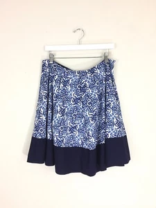 Milly for Design Nation Grecian Tile Print Blue Skirt Women's Size L - Picture 1 of 4