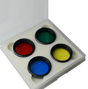 1.25" 4 PC Quality Telescope Filter set glass nebula moon planet filters in case - Picture 1 of 3