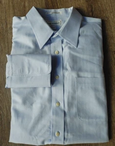 Paul Fredrick Shirt Mens 17.5 34 Twill Chevron Cotton French Cuffs Oxford OCBD - Picture 1 of 11