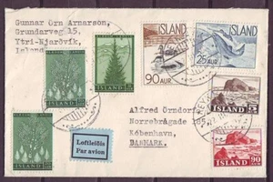 q7499/ Iceland Multifranked Airmail Cover t/Denmark 1960 - Picture 1 of 1