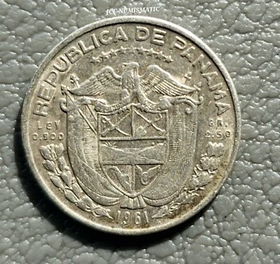 1961 - Un Decimo (1/10) De Balboa Panama Coin -Silver 0.900- ¡NICE! - Image 1 of 4