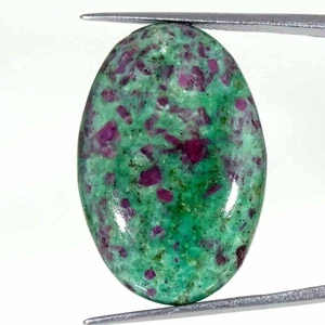 30.40Cts Natural Ruby in Fuchsite Oval Cabochon Loose Gemstone 20x29x5mm - Picture 1 of 5