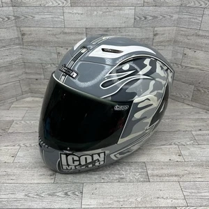Icon Airframe Team Flames Camouflage Camo #4 Motorcycle Helmet Look Read** - Picture 1 of 24