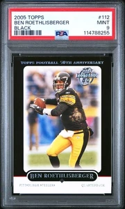 2005 Topps Ben Roethlisberger Black #112 Steelers PSA 9 come nuovo Pop 5 nessuno superiore - Foto 1 di 2