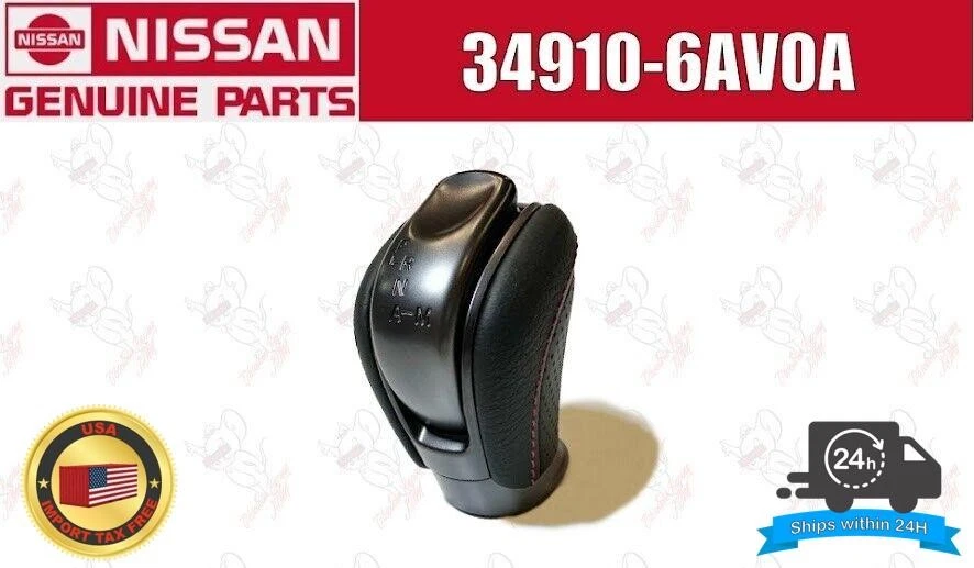 Nissan Genuine R35 GT-R GTR BLACK EDITION Red Stitch shift knob 34910-6AV0A OEM - Image 1 of 4