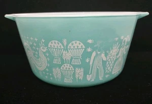PYREX 473 Turquoise Butterprint Casserole Dish 1 QT NO LID - Picture 1 of 15