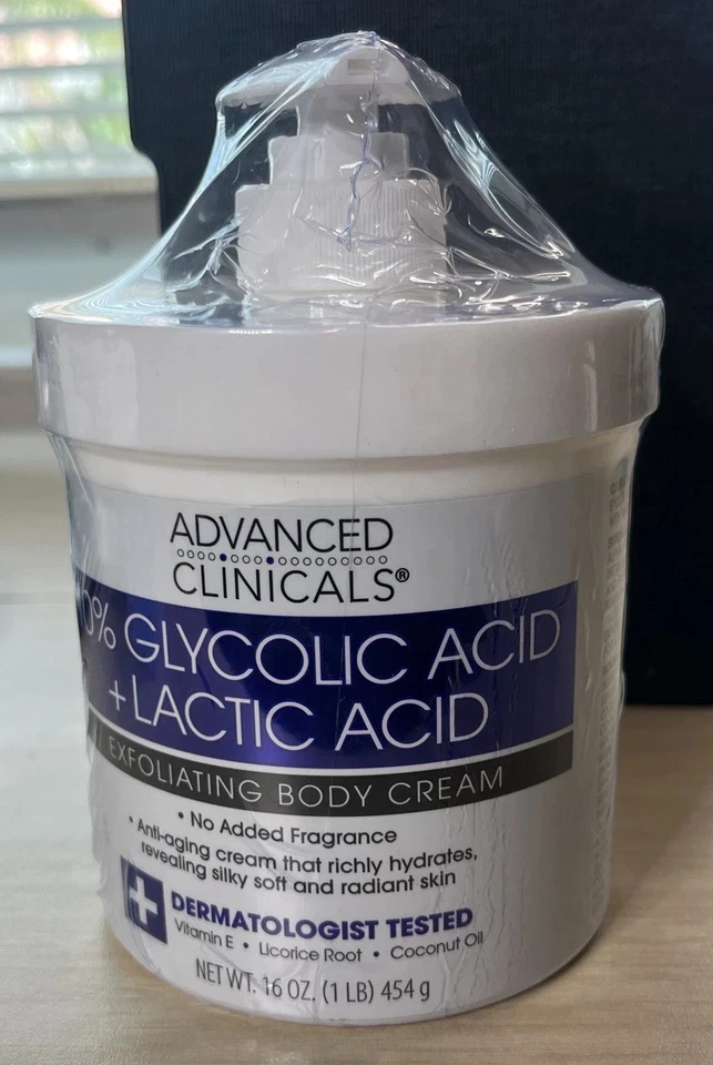 Advanced Clinicals 10% Glycolic Acid + Lactic Acid Body Skin Care FAST SHIP - Image 1 of 3
