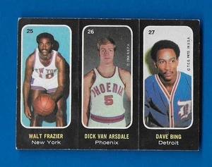 1971-72 TOPPS TRIOS 25-26-27 WALT FRAZIER - DICK VAN ARSDALE - DAVE BING - Picture 1 of 2