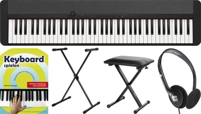 Casio CT-S1BK-76 Casiotone Keyboard Nero Set X-Supporto Panca Cuffie Scuola - Immagine 1 di 4