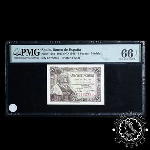 1945 - PESETA - Isabel - Pick #128a Serie C - PMG 66 EPQ - Picture 1 of 2