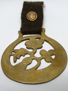 Vintage Brass Bridle Harness Medallion Flower Floral Design with Strap - Picture 1 of 6