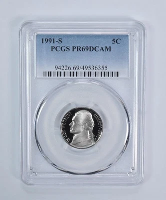 1991-S Jefferson Nickel PR69 DCAM PCGS Blue Label *1018 - Image 1 of 4