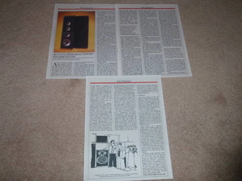 Revisión de altavoces Acoustic Research TSW910, 1987, 3 páginas Foto 1 de 1