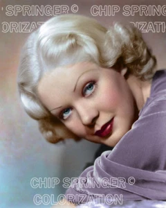 Alice Faye im lila Samtmantel | Sexy 8x10 FARBFOTO VON CHIP SPRINGER - Bild 1 von 1