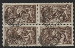 1934 2/6 NEU GRAVIERTES SEEPFERD V. FEIN GEBRAUCHT VIERER BLOCK. SG 450 - Bild 1 von 1