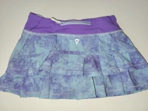 Ivivva Set the Pace Skort size 6 blue purple tie dye athletic - Picture 1 of 2