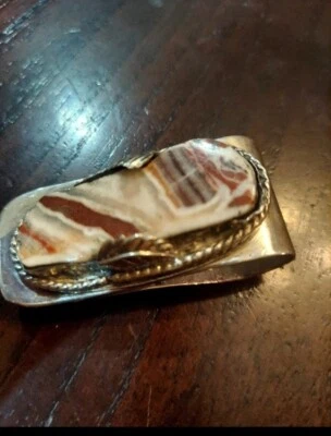 Plata de ley .925, clip para dinero, billetera 90 % plata/cinta-encaje cuarzo Foto 1 de 4