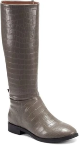 Aerosoles Berri Women's US 8 Gray Croco Round Toe Knee-High Riding Boot KHD1015 - Picture 1 of 10