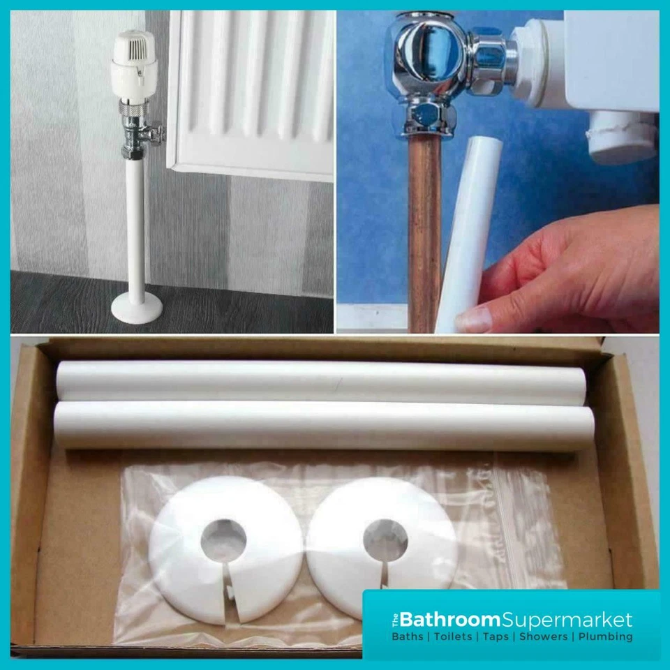 Talon Snappit Radiator Pipe Covers & Collars 200mm - White - ACSNW/K2