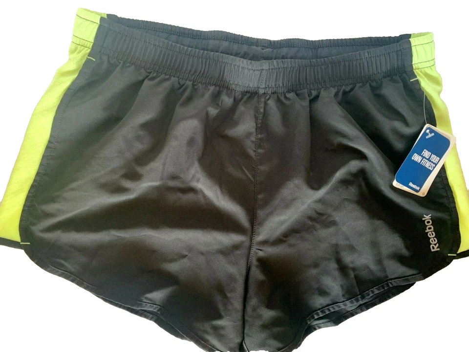 NEW! Reebok [M] Women's CORE PLAY DRY Run/Tennis/Yoga Shorts-Caviar/Lemon Zest - Image 1 of 2