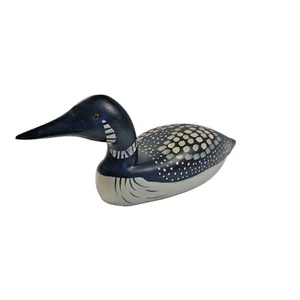 Gemeine Loon Ente Köder 13" Massivholz handbemalt Dekoration Vintage 1986 - Bild 1 von 11