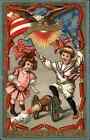 Fourth of July Children Fireworks Cannon Firecrackers Patriotic c1910 Postcard