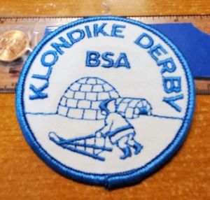 "Genérico BSA Klondike Derby ""Iglo y trineo klondike en parche redondo" - Imagen 1 de 1