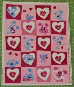 VINTAGE HALLMARK BLUE'S CLUES~HEARTS VALENTINE'S DAY STICKERS~MAGENTA~PERIWINKLE - Picture 1 of 1