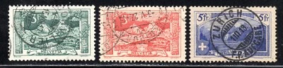 Suiza 1914-30 SC# 181-183-Los mitos-La Jungfrau-3 estampillas diferentes-usadas Foto 1 de 2