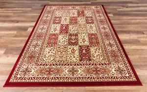 Baykal High Quality Multi Color Garden Design Area Rug Floral Red Plush - Picture 1 of 16
