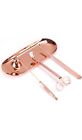 4 in 1 Candle Accessory Set- Rose Gold- Wick Trimmer, Dipper, Snuffer & Tray