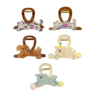 Cartoon Hair Claw NonSlip Lovely Dog/Cats Claw Clip Adult Kids Hair Shaping Tool - Picture 1 of 13