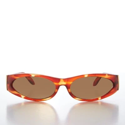 Óculos de sol Tortoise Mod Wrap Around vintage com lente marrom - Brower - Imagem 1 de 3