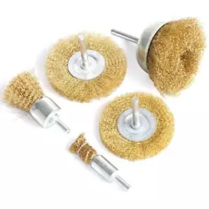 Brass Wire Wheel Brush Kit For Drillcrimped Cup Brush With 1/4inch Shank 0.13mm - Picture 1 of 7