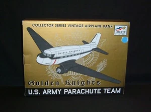 U.S. Army Golden Knights Parachute Team DC-3 Vintage Diecast Airplane Bank NIB - Picture 1 of 2