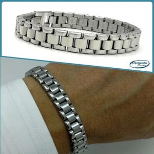 bracciale da uomo in acciaio catena a maglia inox braccialetto colore argento 20 - Foto 1 di 8
