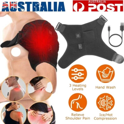 Electric Heated Shoulder Brace Heating Pad Therapy Shoulder Winter Heating Wrap - image 1 of 4