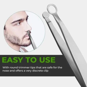 Universal Nose Hair Trimming Tweezers Steel Round Tip Cleaning Nasal G8T8 - Picture 1 of 11