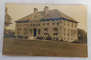 Cartolina fotografica d'epoca sala chimica Colby College Waterville ME RPPC antica - Foto 1 di 2
