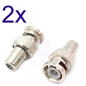 2x BNC Stecker auf CA Buchse M/F AV gerade Stecker Adapter Kupplung Konverter - Bild 1 von 3