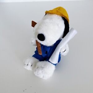 Snoopy Peanuts Plush Toy Construction Worker Tradesman Vintage Stuffed