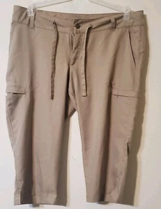 Magellan Womens Capri Medium Beige Lightweight Zip Pockets Drawstring - Picture 1 of 6