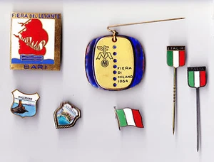 Vintage enamel ITALY ITALIA pin badge brooches Milano Roma San Remo Venezia - Picture 1 of 97